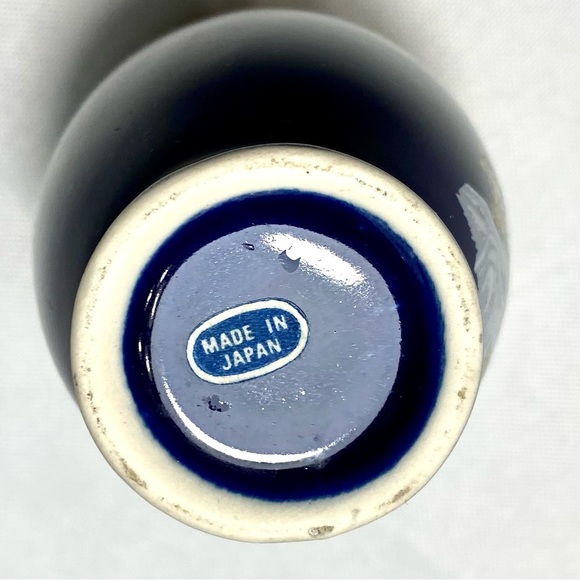 Vintage Japan Cobalt Blue Hand Painted Pheasant Bud Vase 4” - Picture 8 of 10